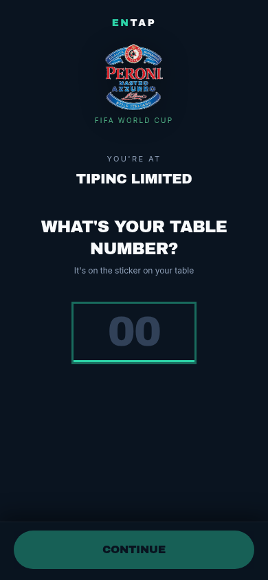 Scan and enter table number