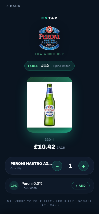Tap the product, pay with Apple Pay